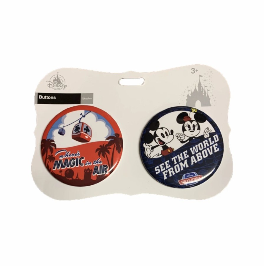 Accessories * | Disney Souvenir Button Set Disney Skyliner Magic In The Air Set Of 2