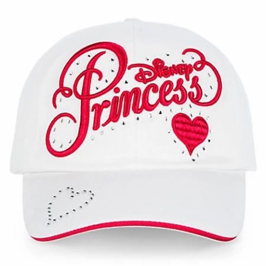 Hats * | Disney Baseball Hat For Girls Disney Princess Logo Cap White