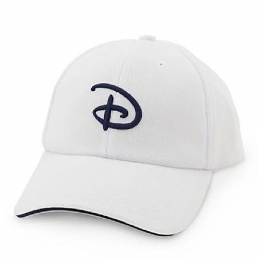 Hats * | Disney Hat Baseball Cap Disney Logo Sport Cap White