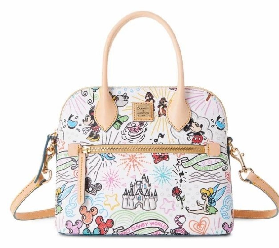 Bags And Totes * | Disney Dooney & Bourke Bag White Sketch Satchel