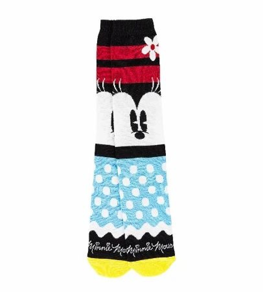 Socks * | Disney Socks For Women Minnie Mouse With White Polka Dots