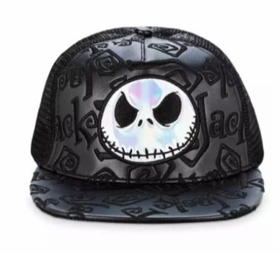 Hats * | Disney Hat Baseball Cap Jack Skellington Flat Bill Black