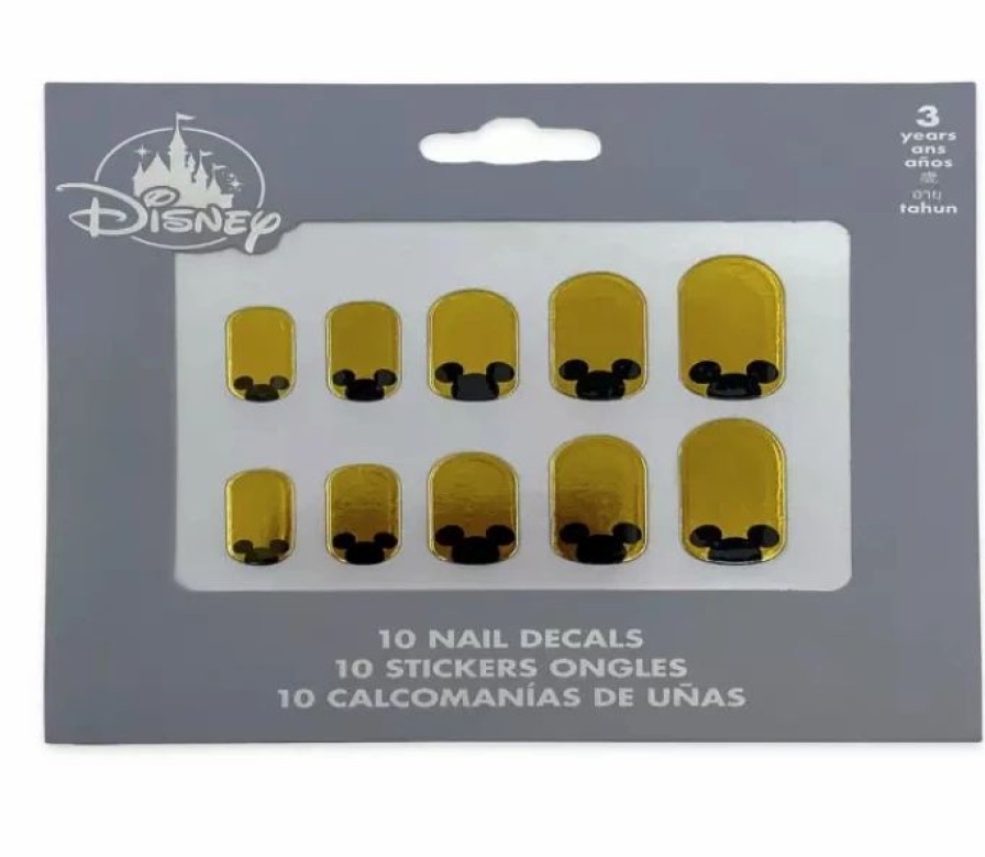 Accessories * | Disney Nail Decal Set Mickey Mouse Icon Gold