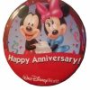 Accessories * | Disney Souvenir Button Happy Anniversary Mickey And Minnie Mouse