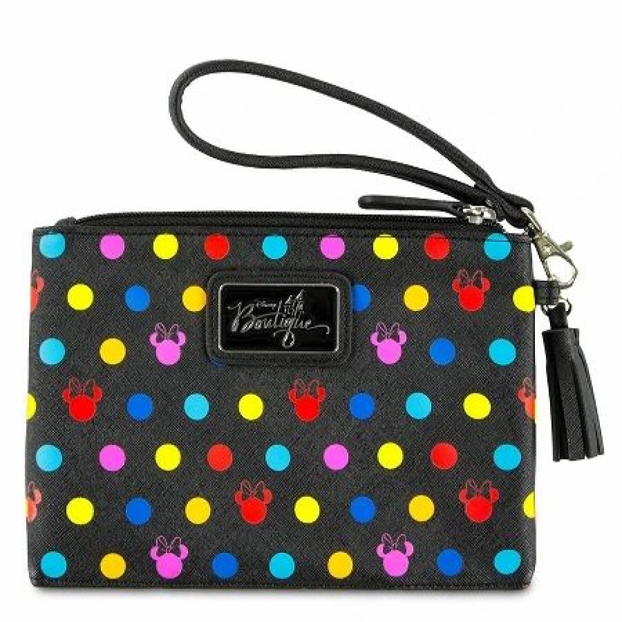 Bags And Totes * | Disney Boutique Bag Minnie Mouse Polka Dot Wristlet