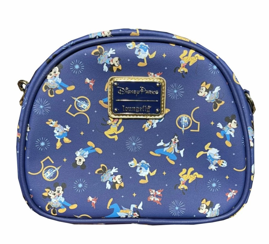 Bags And Totes * | Disney Loungefly Pin Trading Bag Walt Disney World 50Th Anniversary