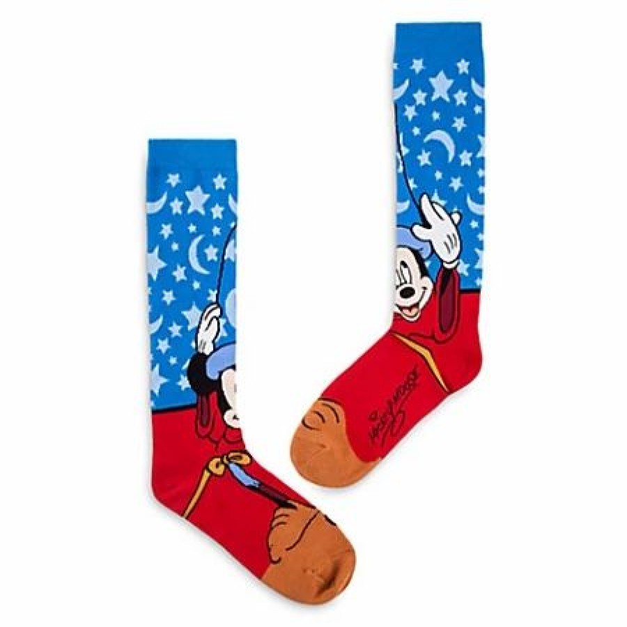 Socks * | Disney Socks For Adults Sorcerer Mickey Mouse Knee-High Socks