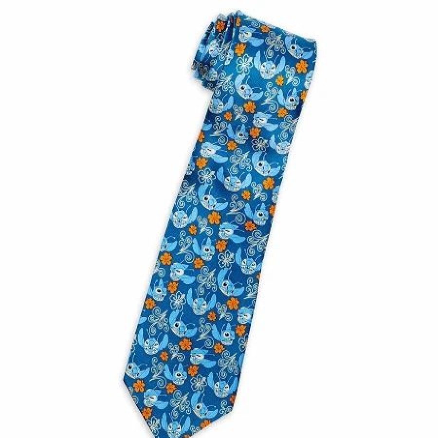 Accessories * | Disney Silk Tie Stitch Hibiscus Flowers