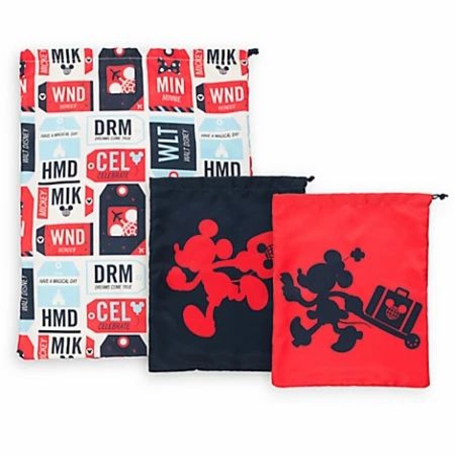 Bags And Totes * | Disney Cinch Sack Set Tag Mickey And Minnie 3 Piece