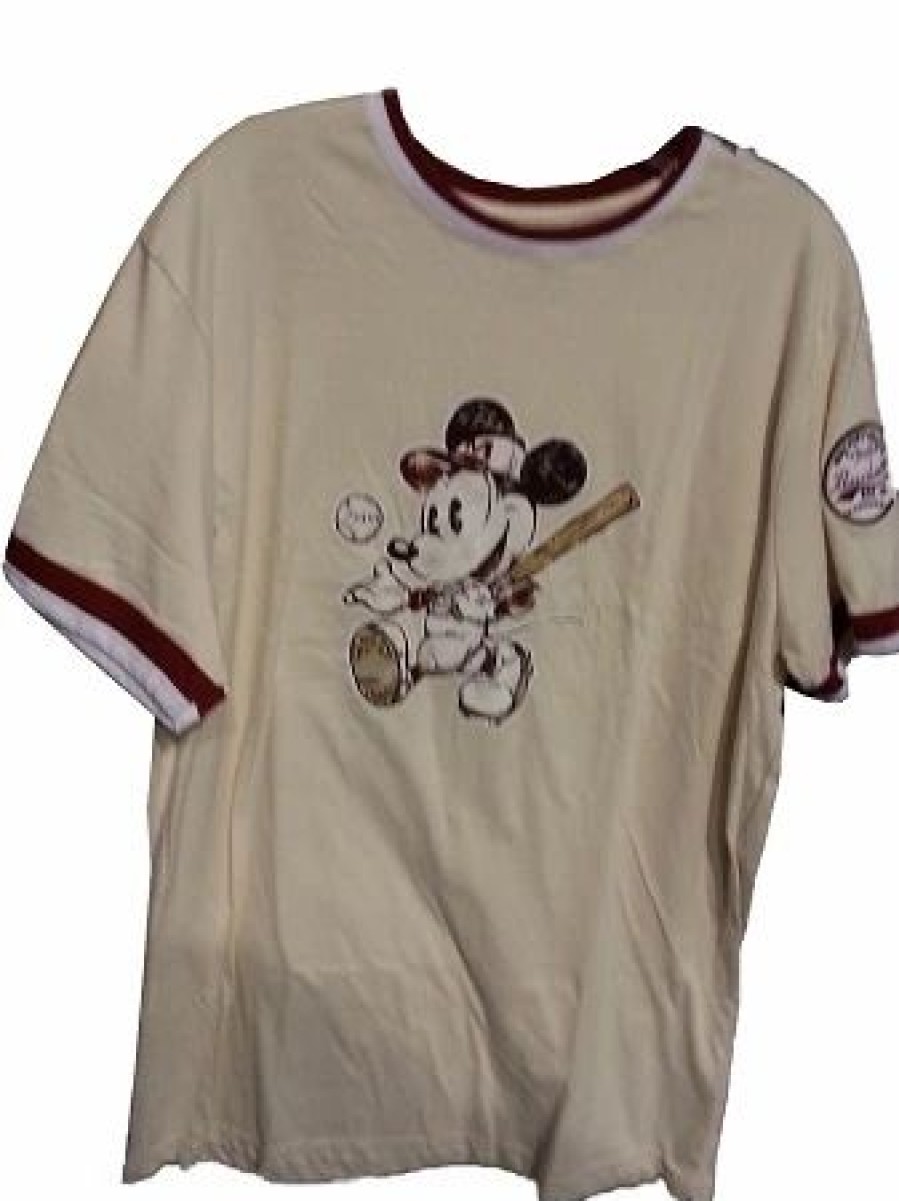 Adult * | Disney Shirt For Men Mickey Mouse Baseball Tan