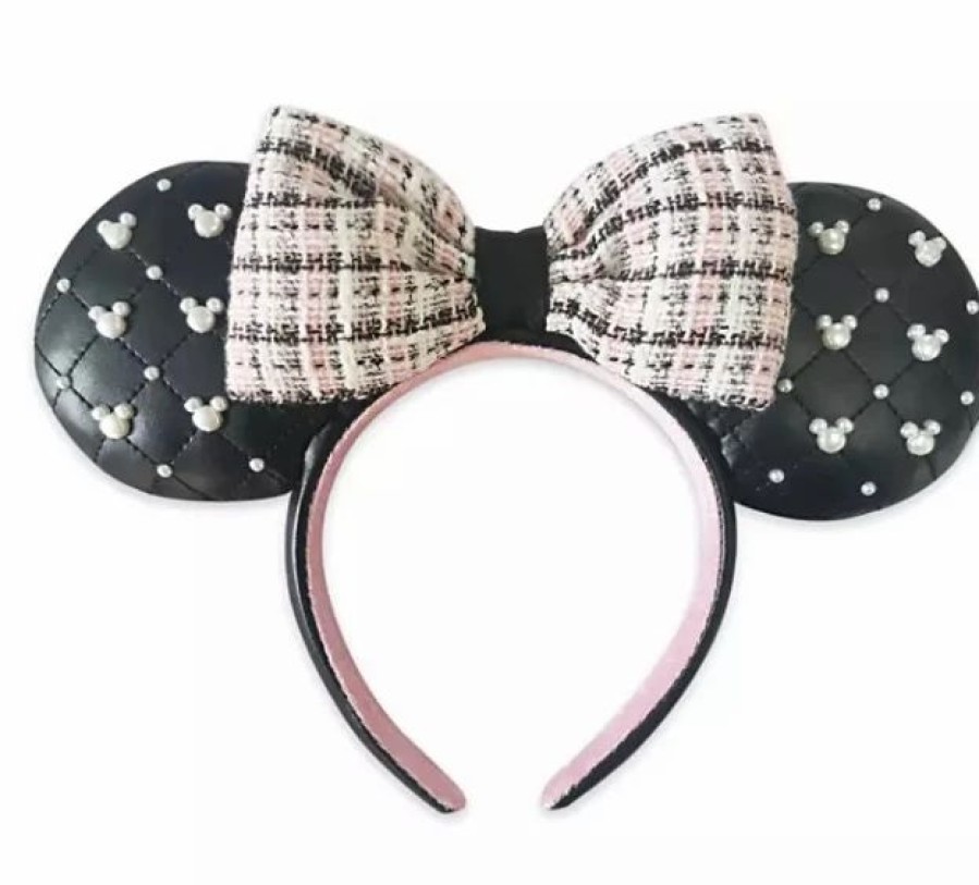 Hats * | Disney Ears Headband Minnie Mouse Tweed & Pearl