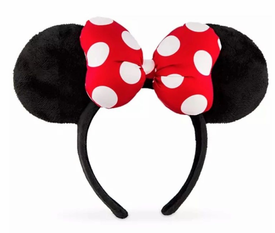 Hats * | Disney Ears Headband Minnie Mouse Satin Polka Dot Bow