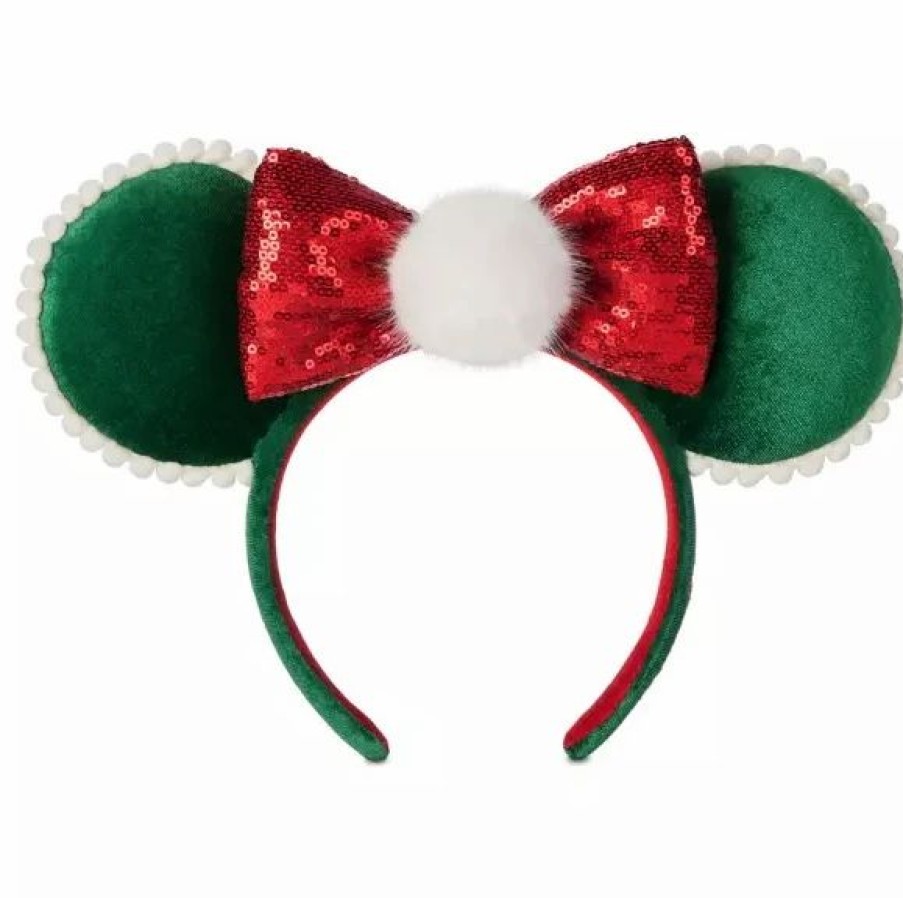 Hats * | Disney Ears Headband Christmas Pom And Sequin