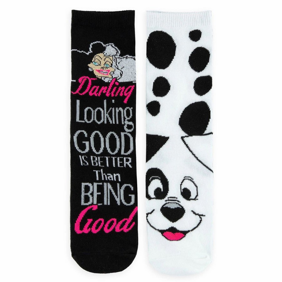 Socks * | Disney Crew Socks For Adults 101 Dalmatians Cruella De Vil