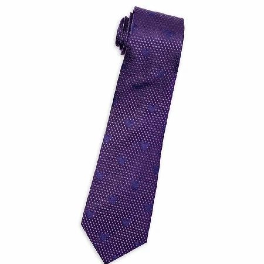 Accessories * | Disney Silk Tie Mickey Mouse Polka Dot Purple