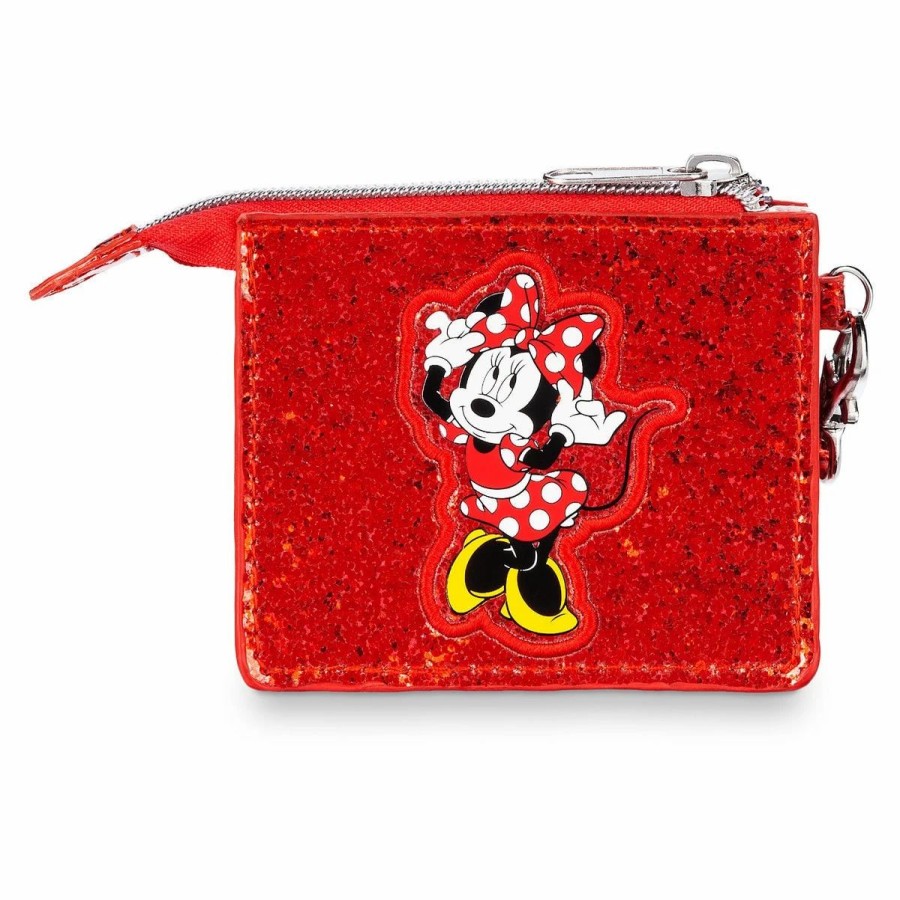 Bags And Totes * | Disney Kids Wallet Minnie Mouse Glitter Red