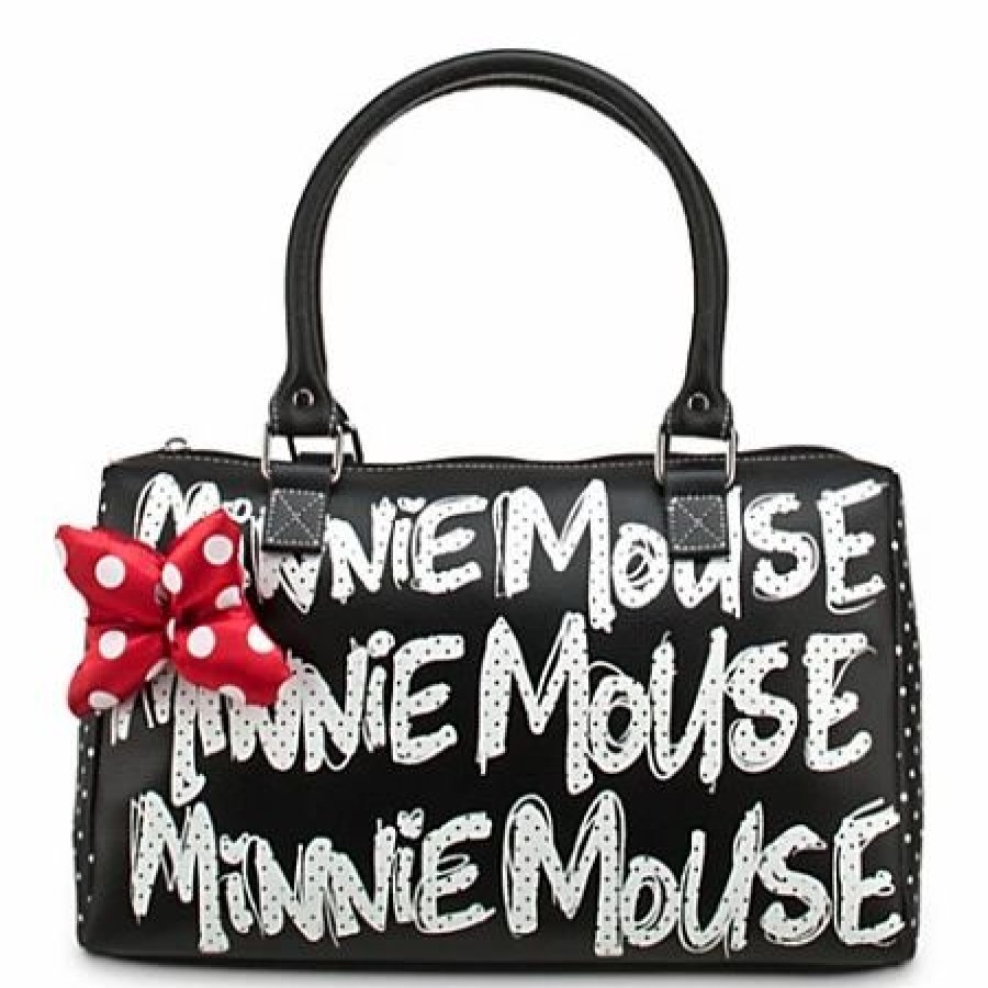 Bags And Totes * | Disney Purse Bag Minnie Mouse Polka Dot Purse Black