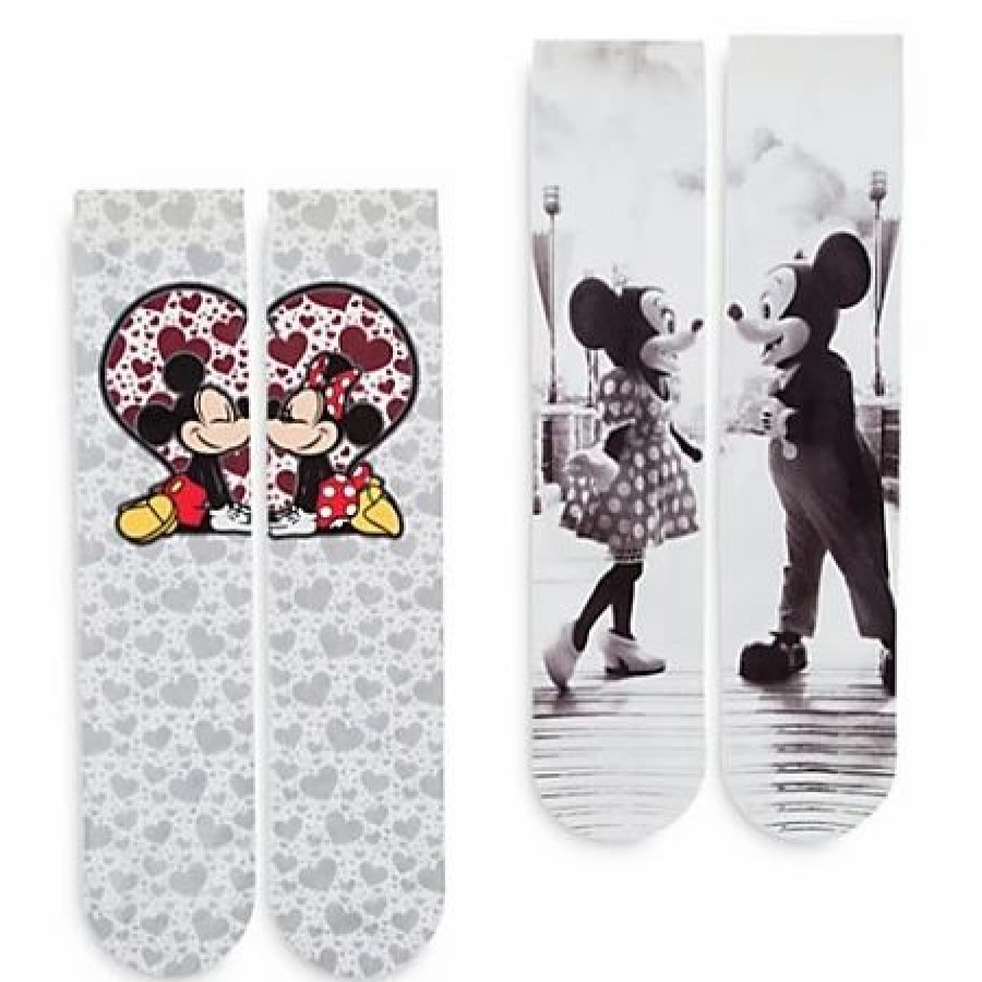 Socks * | Disney Socks For Adults Mickey And Minnie Mouse 2 Pack