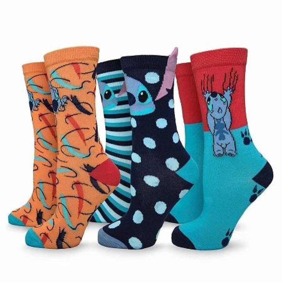 Socks * | Disney Sock Set For Kids Stitch 3 Pairs