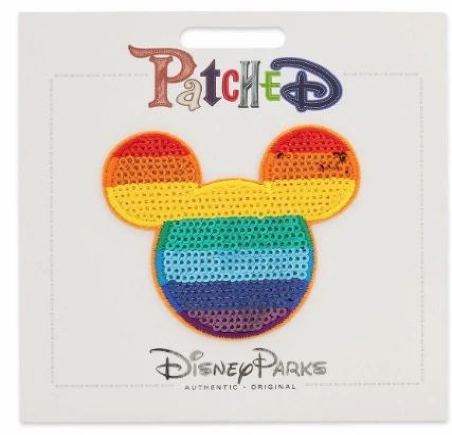 Accessories * | Disney Iron On Patch Patched Mickey Mouse Rainbow