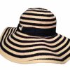 Hats * | Disney Sun Hat For Women Mickey Mouse Striped Blue And White