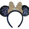 Hats * | Disney Ears Headband 50Th Anniversary Gold Jewel Bow