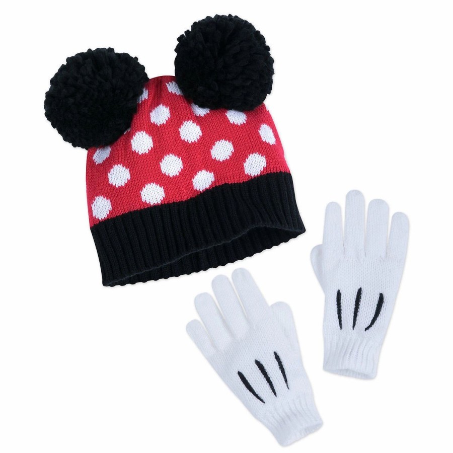 Accessories * | Disney Hat And Glove Set Minnie Mouse Signature Youth