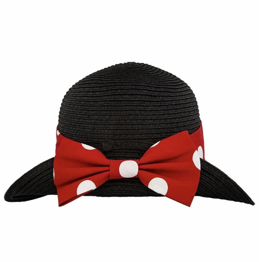 Hats * | Disney Straw Fedora Minnie Mouse With Bow Youth