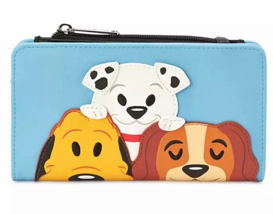 Bags And Totes * | Disney Loungefly Wallet Disney Dogs Blue