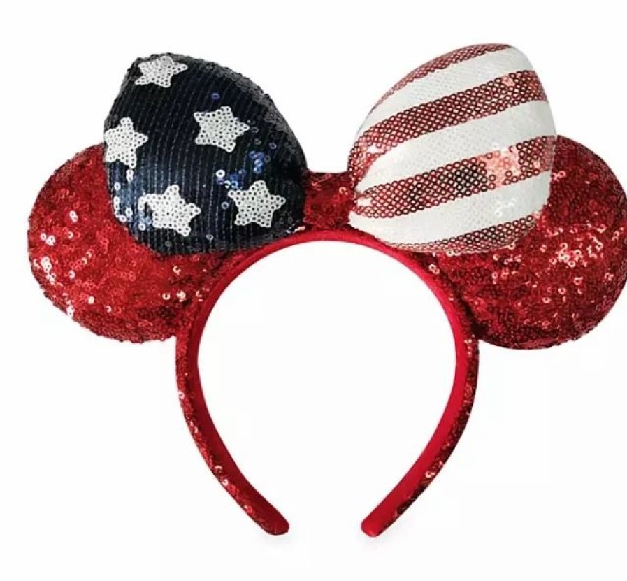 Hats * | Disney Ears Headband Minnie Mouse Americana Red White & Blue