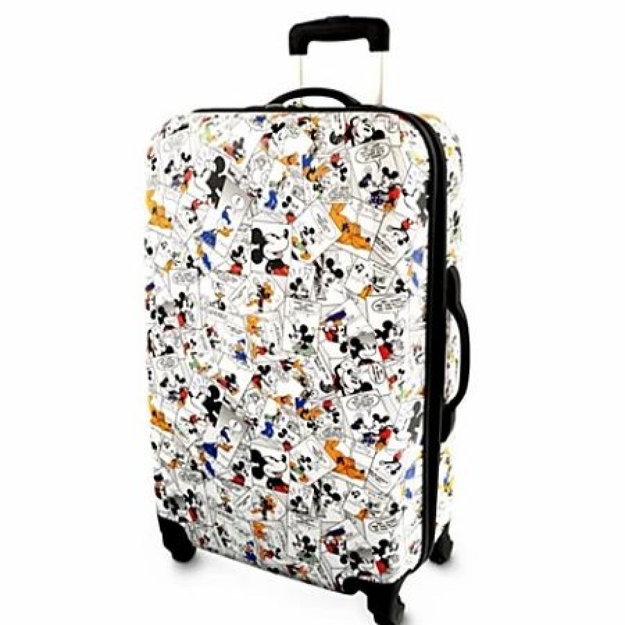 Bags And Totes * | Disney Rolling Luggage Comic Strip Mickey Mouse White 26"