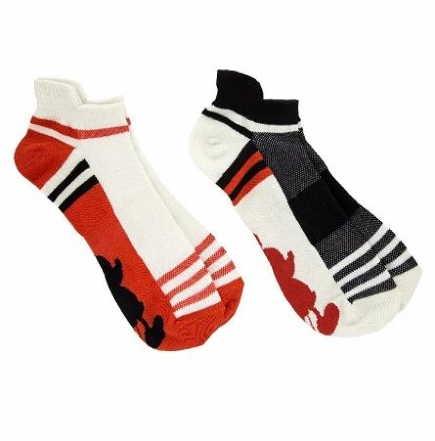 Socks * | Disney Low Cut Socks For Men Mickey Mouse Striped 2 Pack