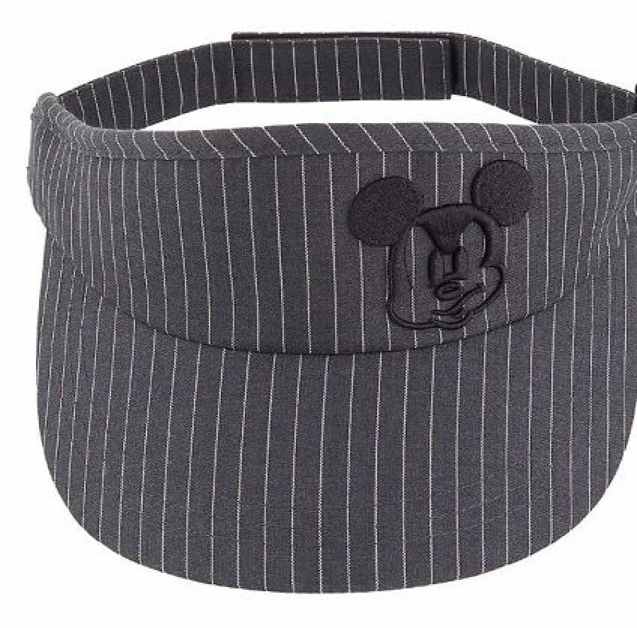 Hats * | Disney Sun Visor Hat Mickey Mouse Pinstripe