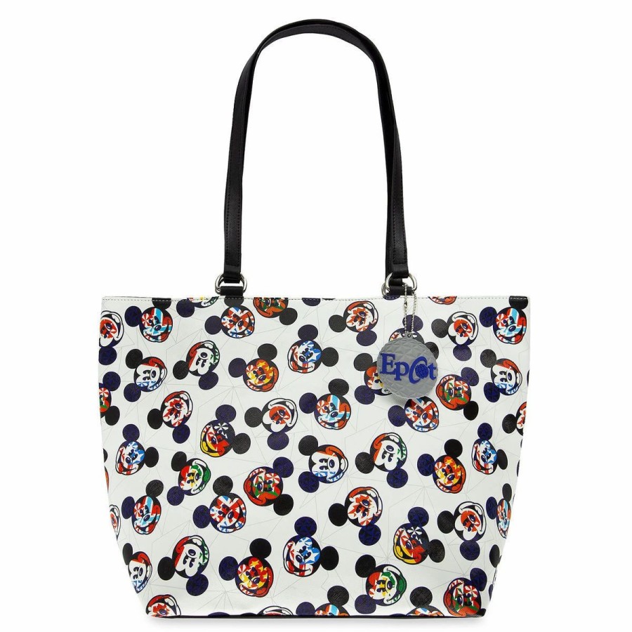 Bags And Totes * | Disney Tote Bag Mickey Mouse Epcot Flags