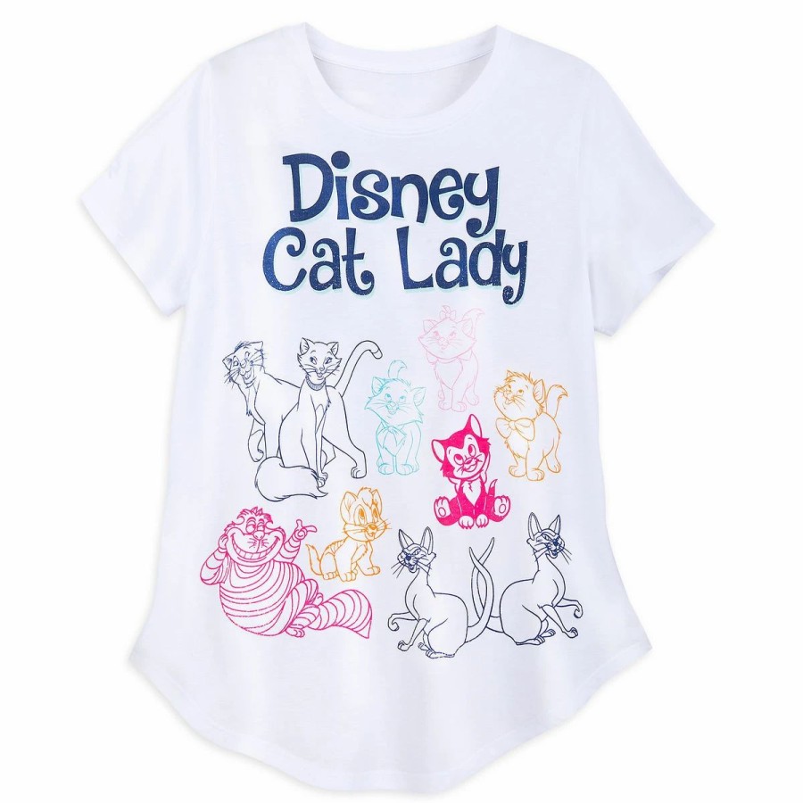 Adult * | Disney Shirt For Women Disney Cat Lady Fashion White