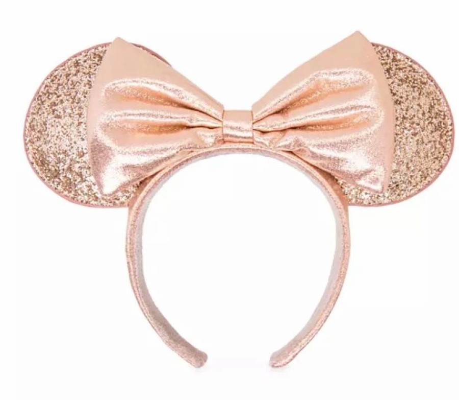 Hats * | Disney Ears Headband Minnie Mouse Glitter Briar Rose Gold