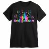 Adult * | Disney Adult Shirt Walt Disney World Logo Rainbow Foil Black