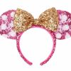 Hats * | Disney Ears Headband Minnie Mouse Sequined Hot Pink & Gold