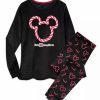 Adult * | Disney Pajama Set For Women Holiday Mickey Mouse Peppermint Velour