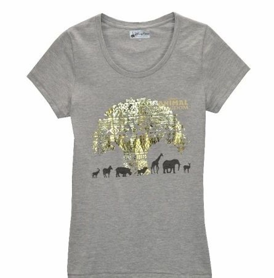 Adult * | Disney Shirt For Women Animal Kingdom Tree Of Life Tee Gray