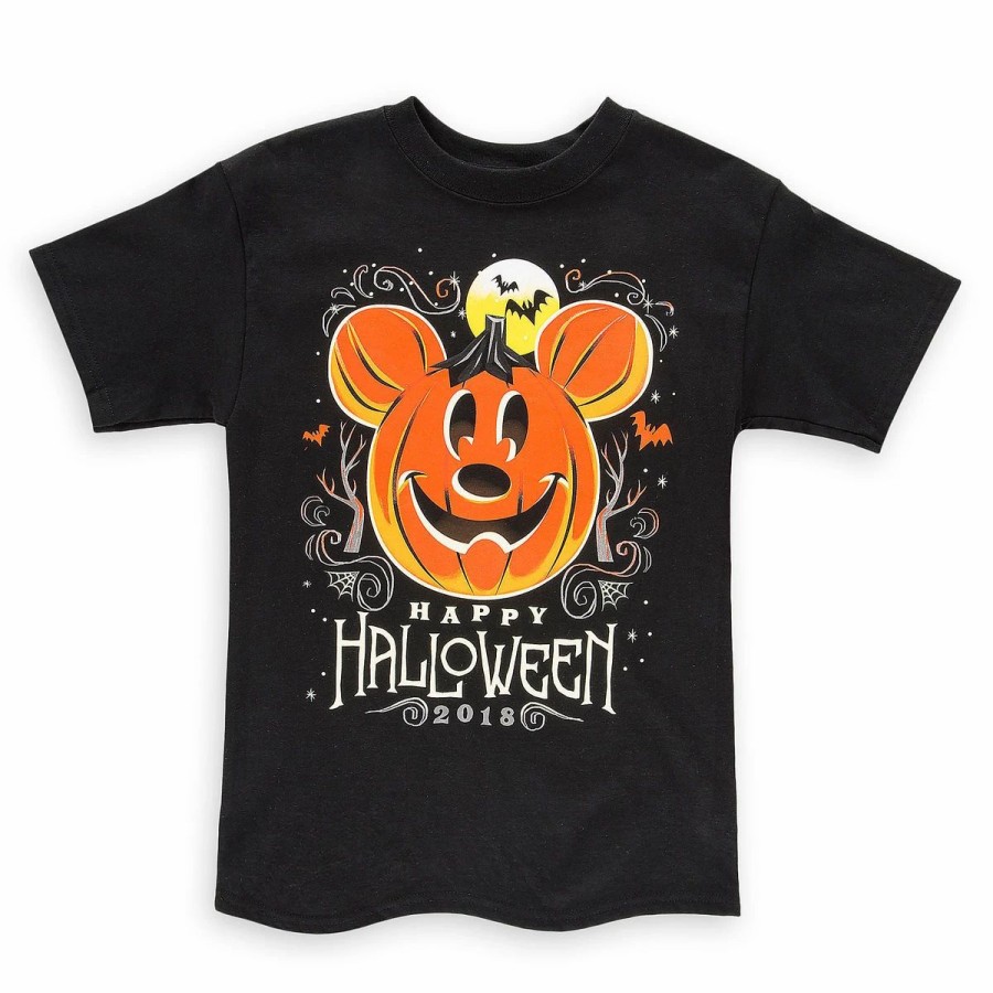 Adult * | Disney T-Shirt For Adults 2018 Halloween Mickey Pumpkin Black