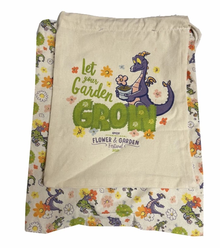 Bags And Totes * | Disney Bag Set 2021 Flower And Garden Festival Figment Drawstring