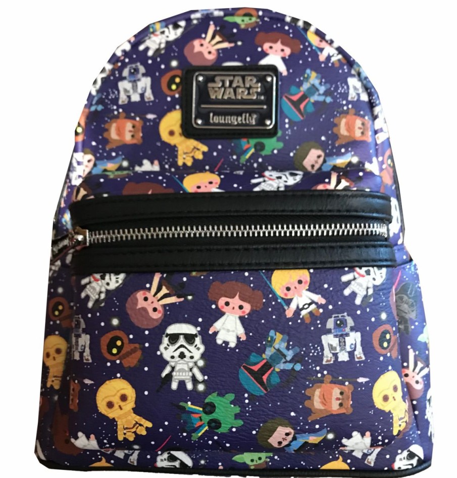 Bags And Totes * | Disney Loungefly Backpack Star Wars Cuties Purple