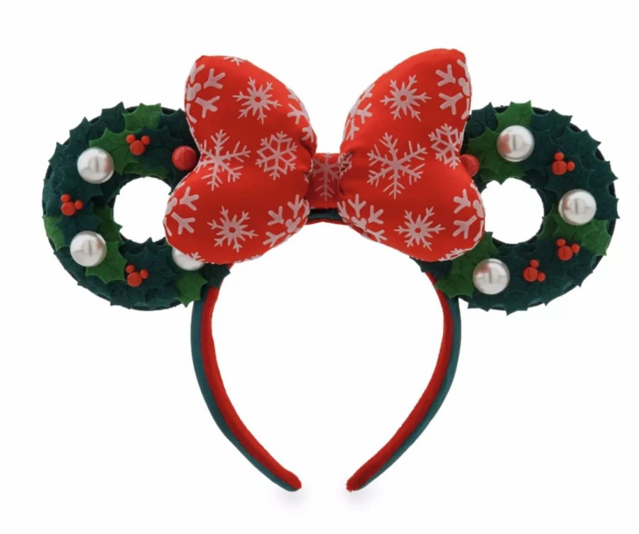 Hats * | Disney Ears Headband Minnie Mouse Holiday Wreath