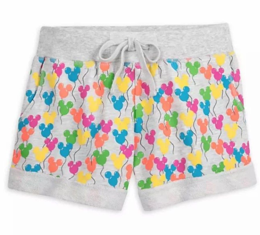 Adult * | Disney Shorts For Women Mickey Mouse Balloons Gray