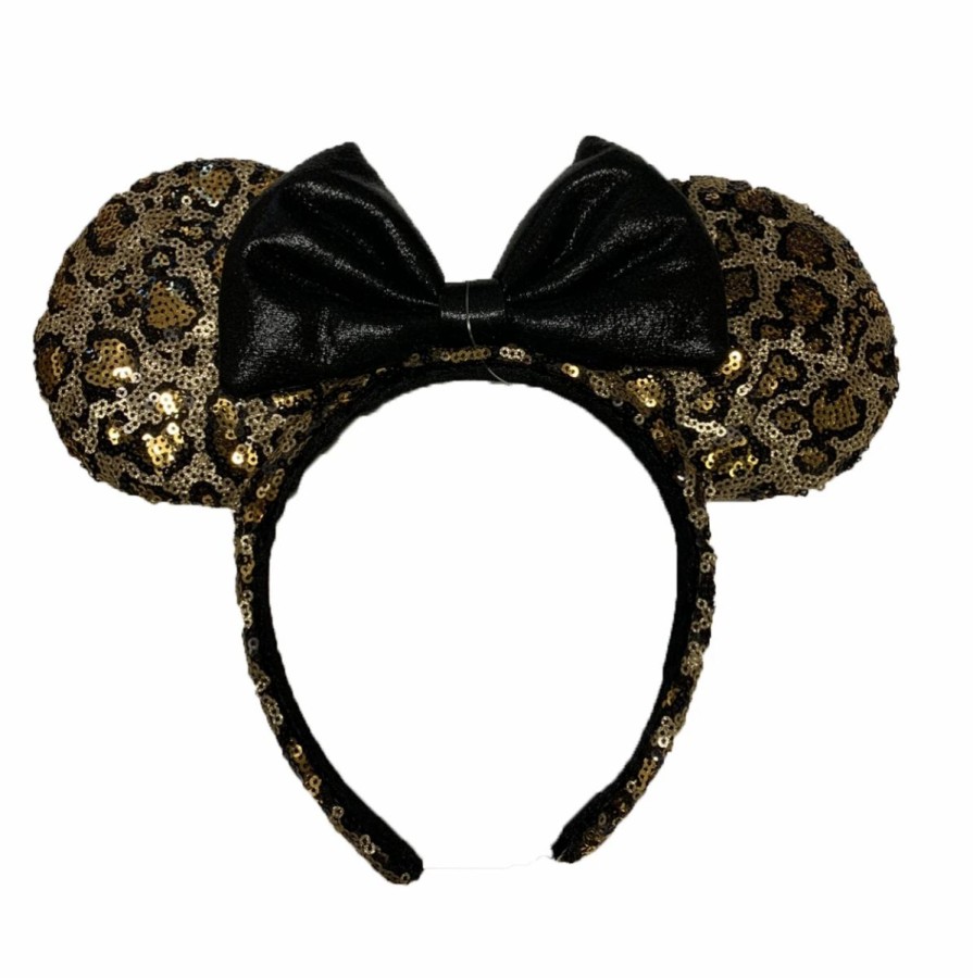 Hats * | Disney Ears Headband Minnie Mouse Leopard Print Sequined