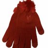 Accessories * | Disney Knit Gloves Minnie Mouse Pom Poms Red