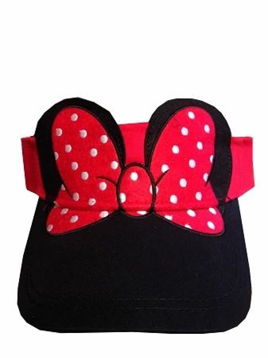 Hats * | Disney Sun Visor Hat Minnie Mouse Polka Dot Bow