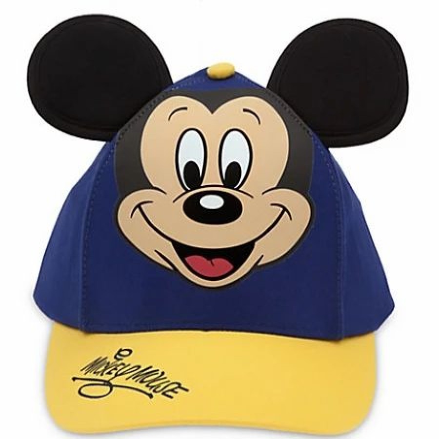 Hats * | Disney Hat Baseball Cap Mickey Mouse Blue/Gold