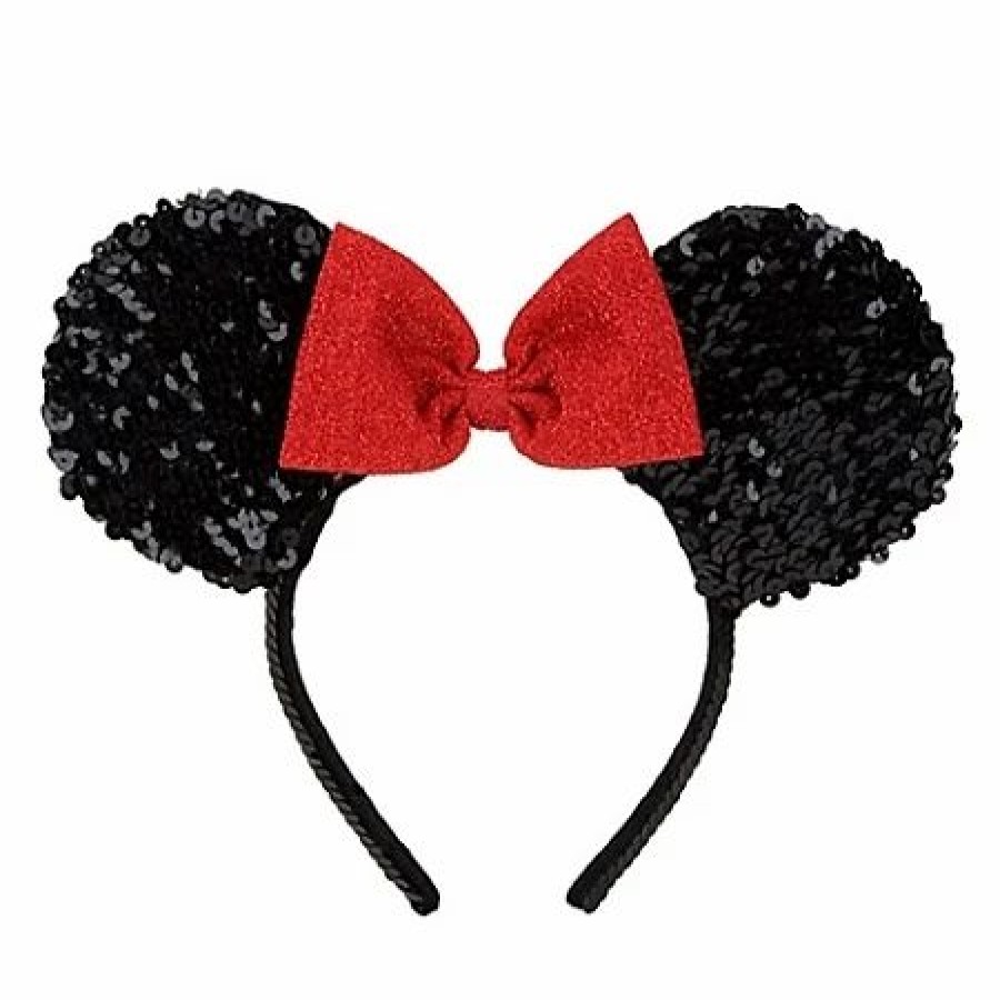 Hats * | Disney Headband Hat Sequined Minnie Mouse Black